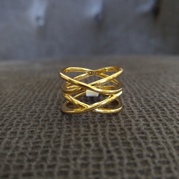 BRONZE Oro Double✌️Criss Cross🔀 Ring - Sz 7 - Picture 2 of 16